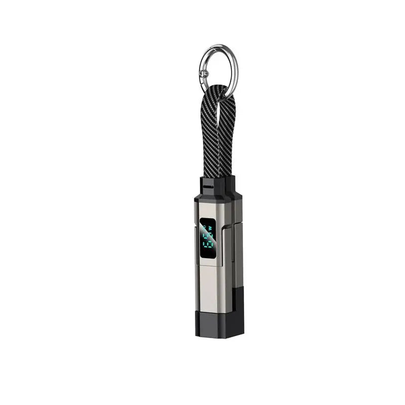 65W 4-in-1 Magnetic Charging Keychain Data Cable - Compact UK Plug Mobile Charger with Fast Charging, No Battery Required, Compatible with Digital Screens for Travel