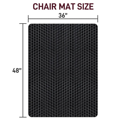 36" x 48" Heavy-Duty Office Chair Mat for Low-Pile Carpets - Textured Waterproof Floor Protector for Home Office and Gaming - Black