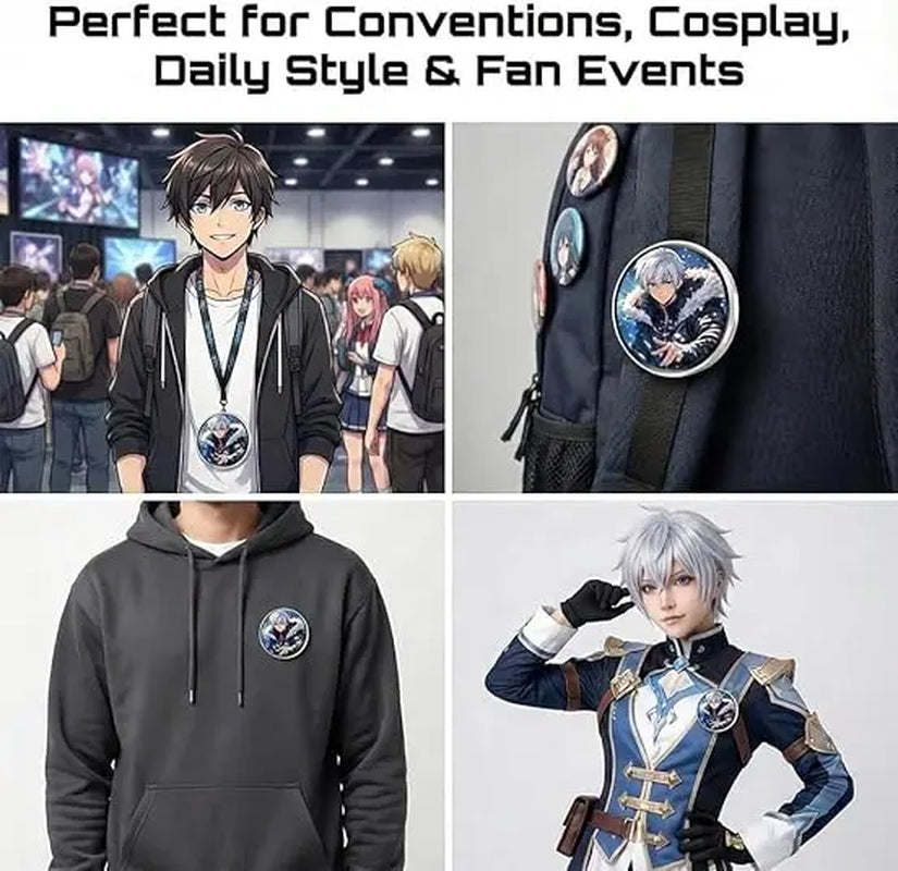 Smart Electronic Anime Badge with IPS Touch Screen, GIF Video Display, and Bluetooth Control