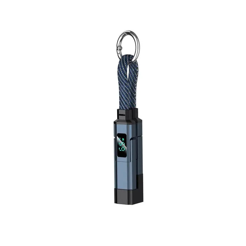 65W 4-in-1 Magnetic Charging Keychain Data Cable - Compact UK Plug Mobile Charger with Fast Charging, No Battery Required, Compatible with Digital Screens for Travel