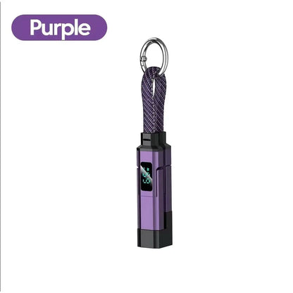 65W 4-in-1 Magnetic Charging Keychain Data Cable - Compact UK Plug Mobile Charger with Fast Charging, No Battery Required, Compatible with Digital Screens for Travel