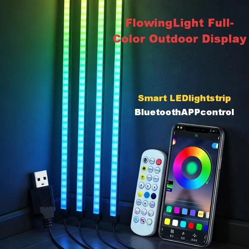 5V Bluetooth Voice-Controlled RGB LED Light Strip - Mobile App-Enabled, Water-Resistant Ambient Lighting for Home Décor and KTV Applications