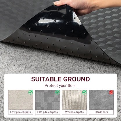 36" x 48" Heavy-Duty Office Chair Mat for Low-Pile Carpets - Textured Waterproof Floor Protector for Home Office and Gaming - Black