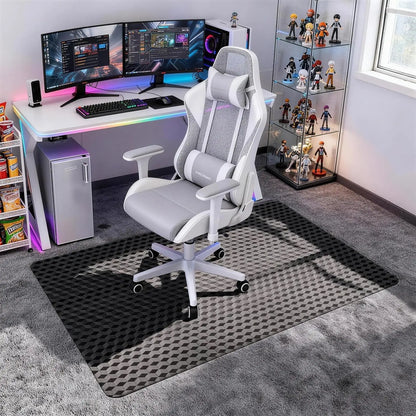 36" x 48" Heavy-Duty Office Chair Mat for Low-Pile Carpets - Textured Waterproof Floor Protector for Home Office and Gaming - Black