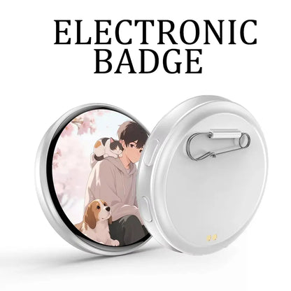 Smart Electronic Anime Badge with IPS Touch Screen, GIF Video Display, and Bluetooth Control