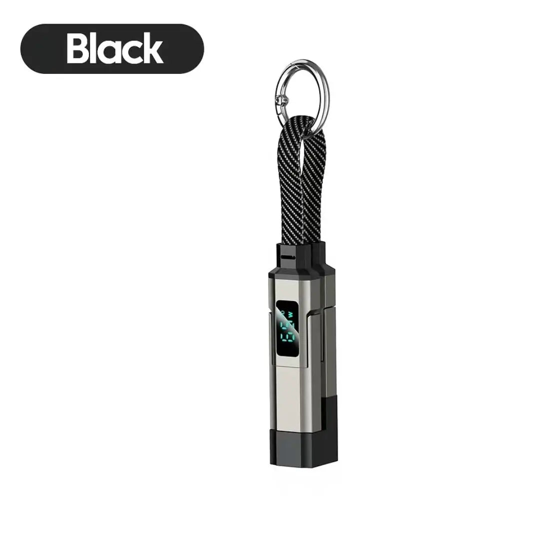 65W 4-in-1 Magnetic Charging Keychain Data Cable - Compact UK Plug Mobile Charger with Fast Charging, No Battery Required, Compatible with Digital Screens for Travel