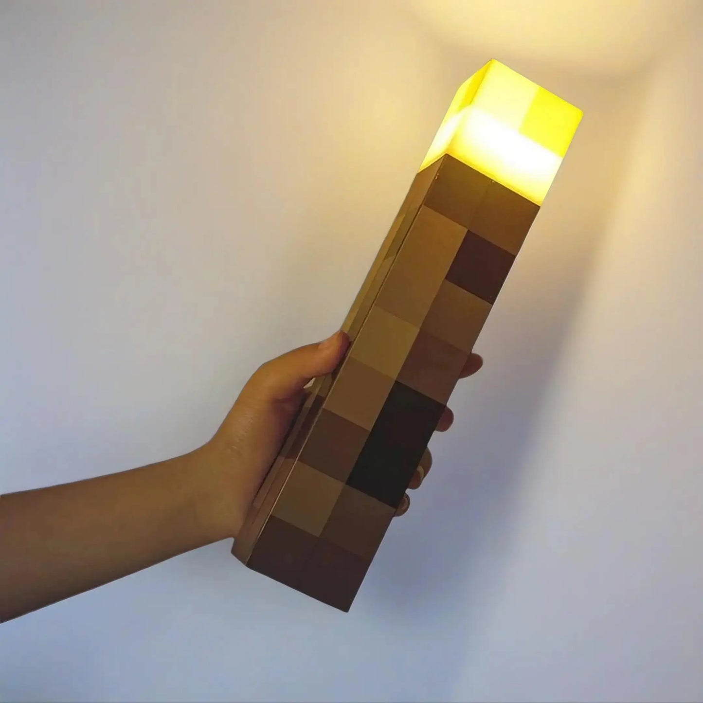 Minecraft Brownstone Torch LED Lamp - Touch-Activated, USB Rechargeable Night Light for Kids - Durable Design for Holiday Gifting and Smartphone Charging