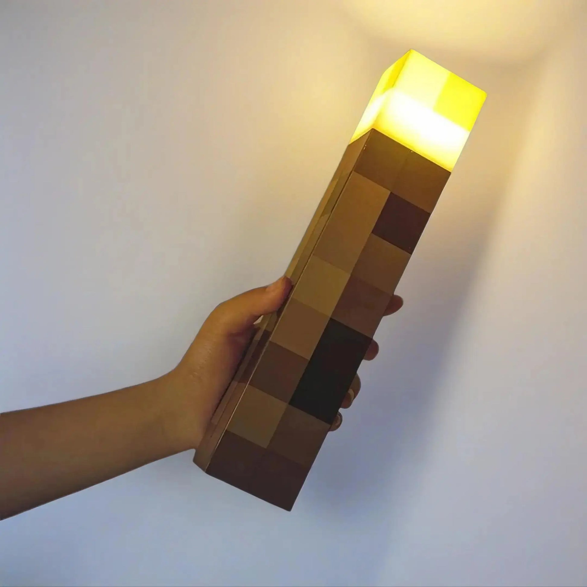 Minecraft Brownstone Torch LED Lamp - Touch-Activated, USB Rechargeable Night Light for Kids - Durable Design for Holiday Gifting and Smartphone Charging
