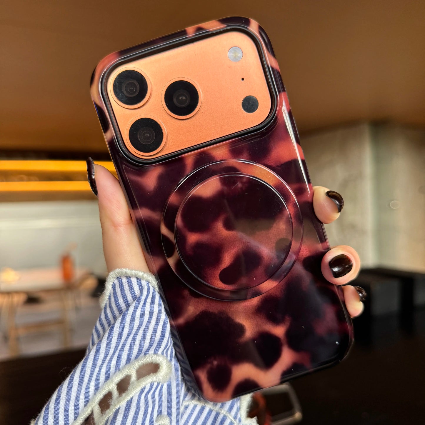 Aivona Fpr Iphone 17 16 15 14 13 Magnetic Phone Case Brown Leopard Protective Cover 16 plus Phone Case [Applicable to Magsafe] Cheetah Case for Women